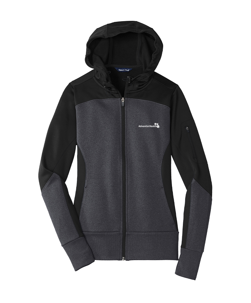 Sport-Tek® Ladies Tech Fleece Colorblock Full-Zip Hooded Jacket